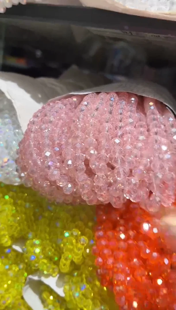 玻璃2179卡6水晶10条AB彩水粉色