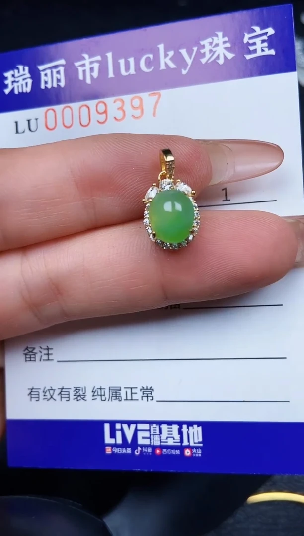 翡翠银S925镶嵌颈饰9397