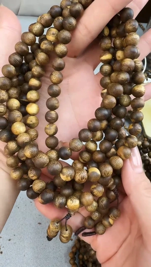 沉香手串0935海南白棋圆珠多圈多样性发一