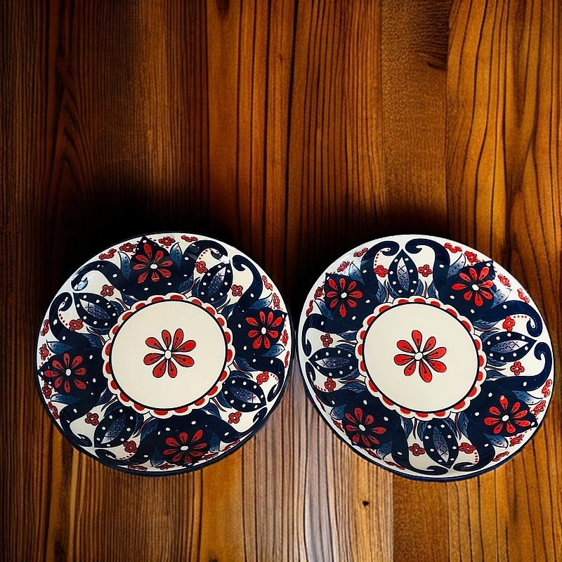 【新疆包邮】dapanji tahsa2个蓝色花纹大盘鸡盘网红高档家用创意