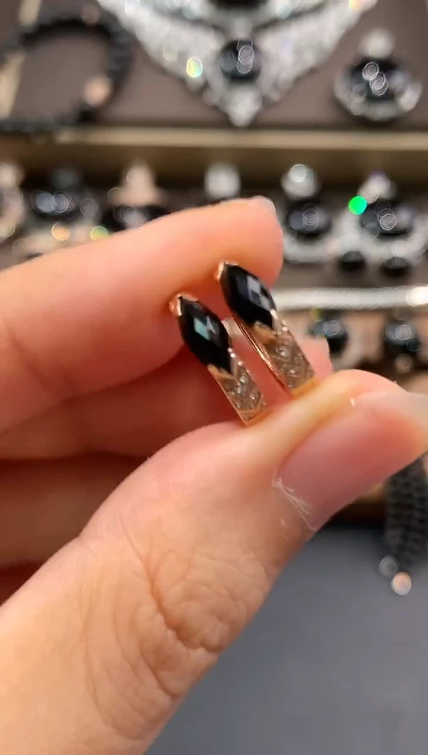 18K金镶嵌翡翠耳饰C52 多样性一件发货