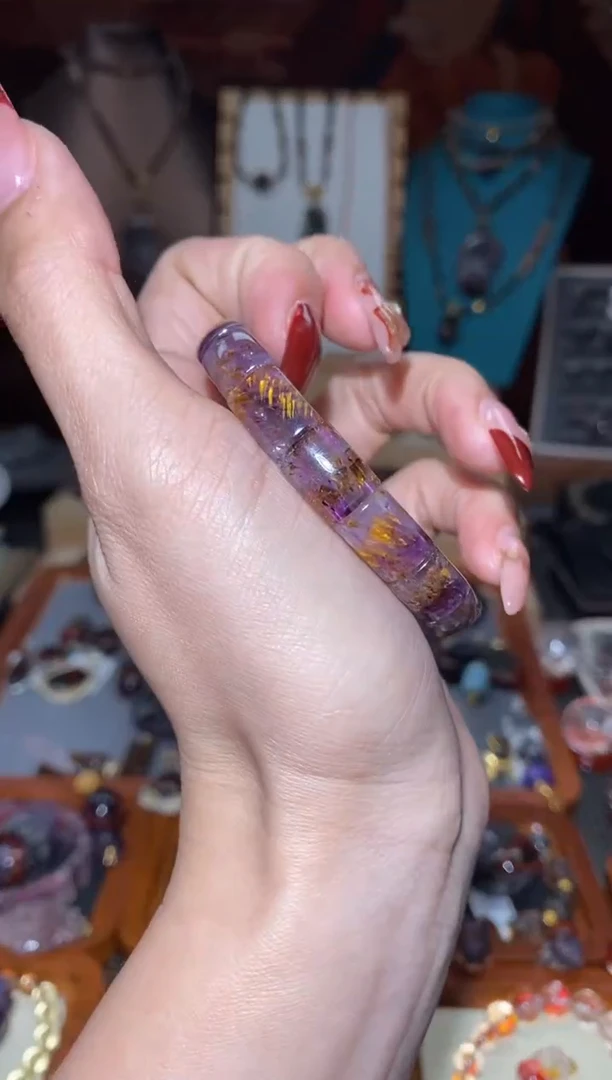 【闪购商品】水晶镯牌未镶嵌极光紫钛多样性发其1