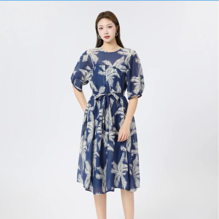 AMASS/阿玛施春夏新款显瘦时尚气质连衣裙（附内搭、腰带）550038