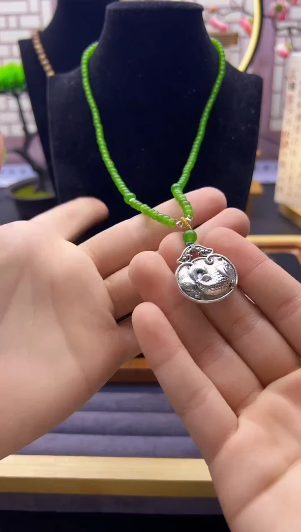 【闪购商品】和田玉颈饰银S925镶嵌X774