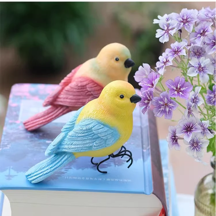 创意可爱小鸟麻雀花盆挂装饰花园阳台别墅庭院用品造景动物摆件