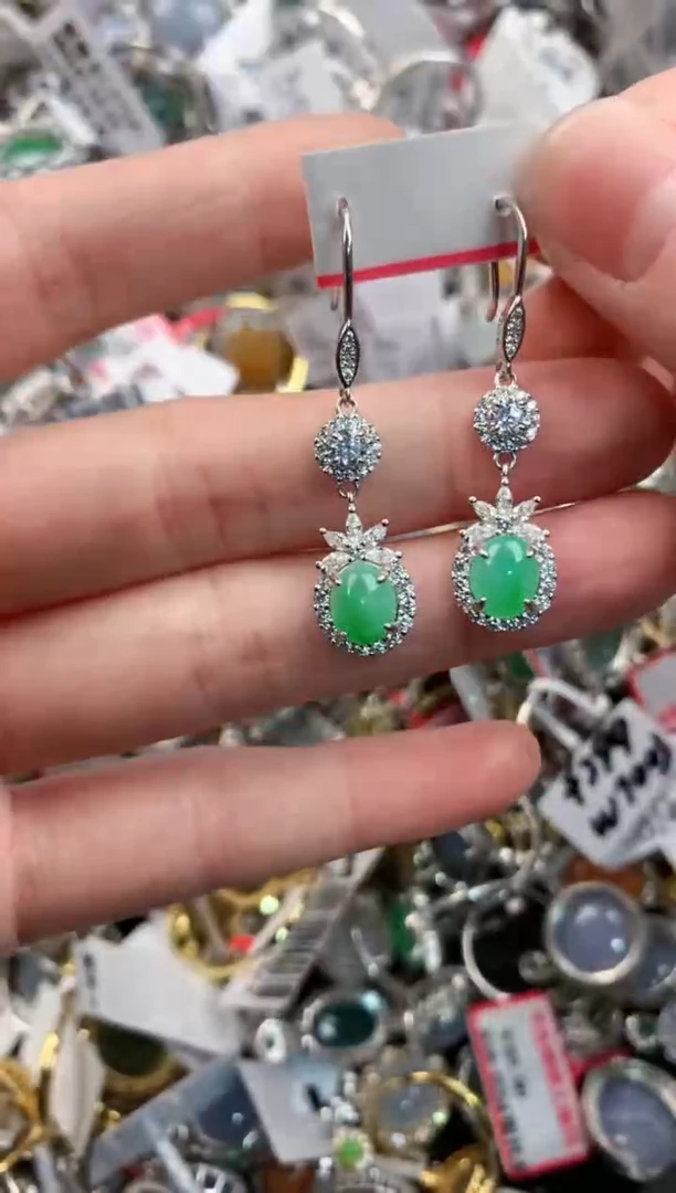 银S925镶嵌戒指翡翠222               10