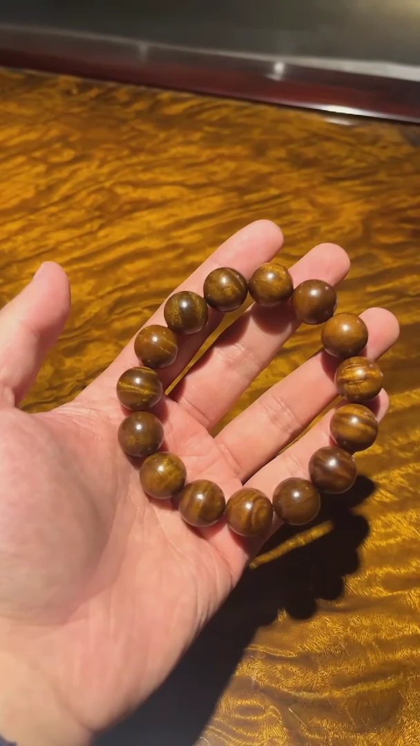 【闪购商品】金丝楠手串/手链金丝楠木红油底1.5单圈手串45