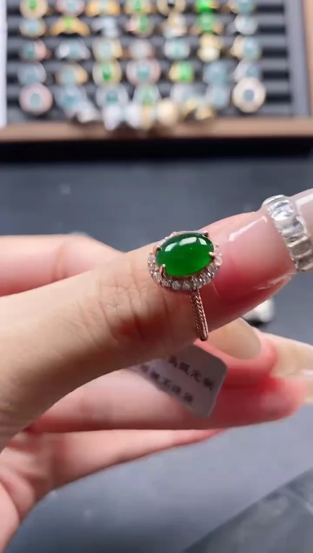 银S925镶嵌戒指翡翠51511