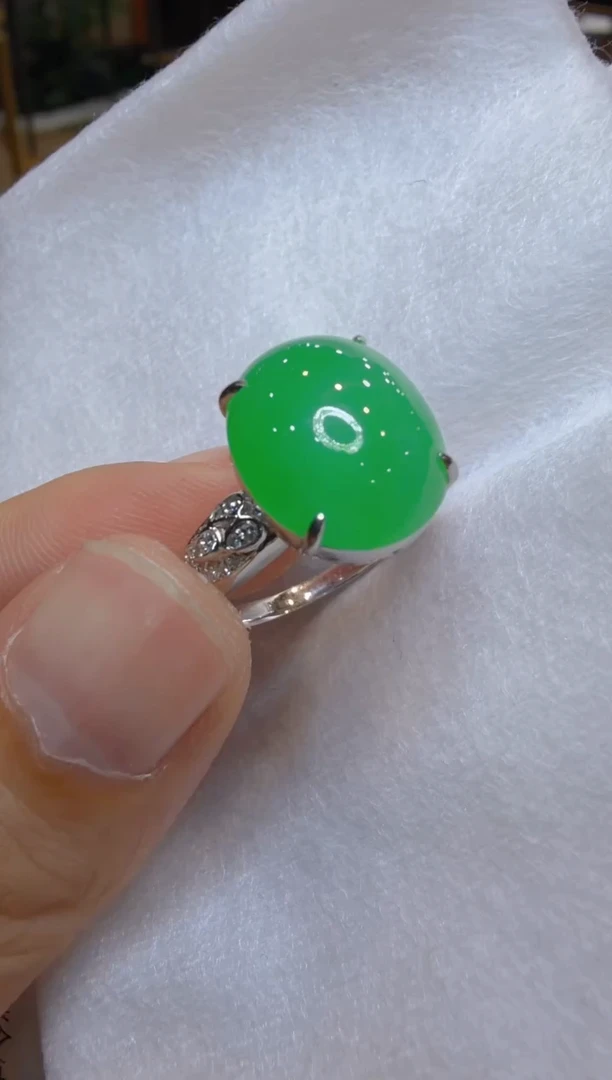 18K金镶嵌戒指翡翠多样性团购发一件