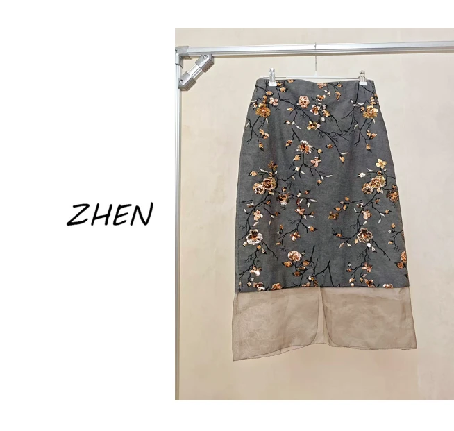 【ZHEN】25Y00227 2025新款半裙显瘦遮肉小众设计款