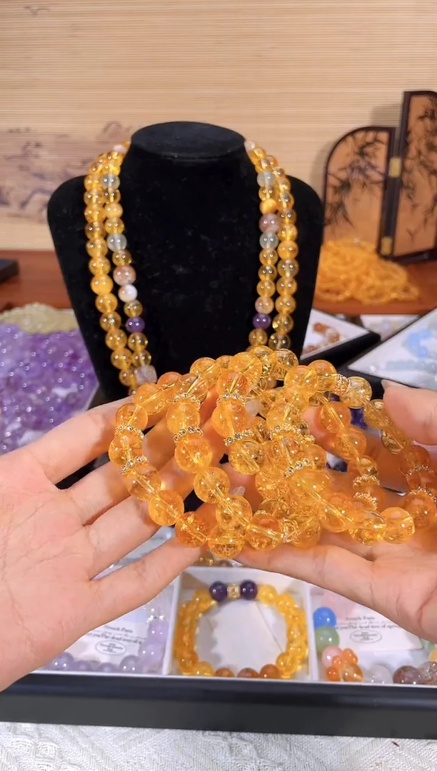 未镶嵌项链水晶暴力黄水晶项链