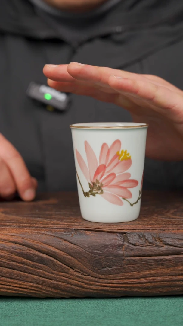 【闪购商品】瓷片15寻一缕瓷香杯釉下手工手绘瓷器