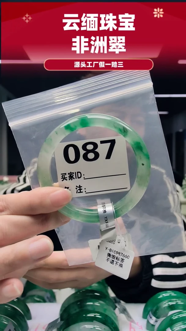 未镶嵌手镯石英质玉（非洲翠）5960圈口087