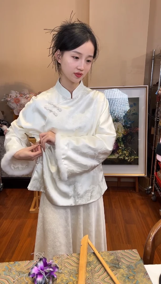 刺绣静*L新中式棉袄