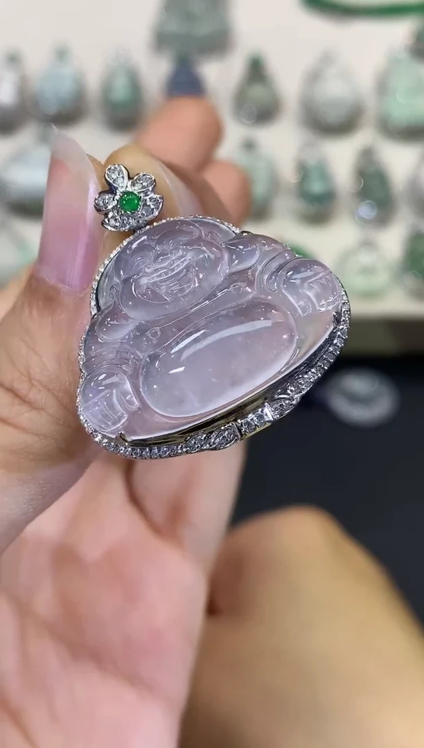 吊坠(不含链)18K金镶嵌翡翠B137