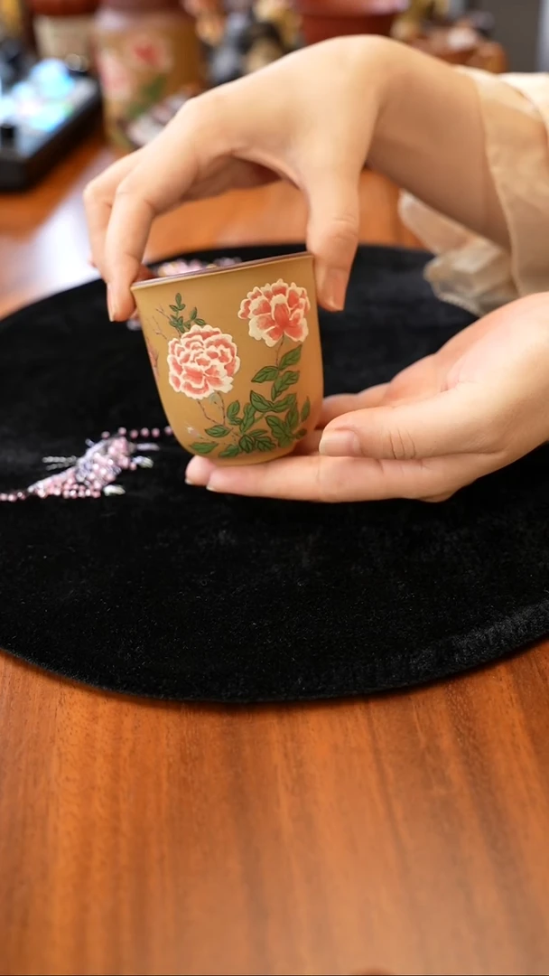 茶壶紫砂牡丹主人杯