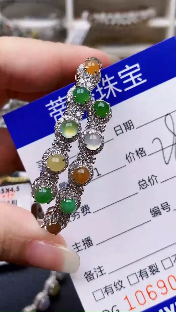 翡翠戒指银S925镶嵌9009