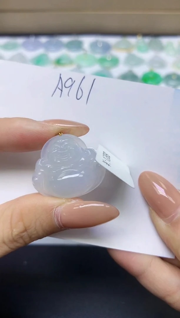 颈饰18K金镶嵌翡翠天然缅甸A货翡翠百元以上9元证书费自理