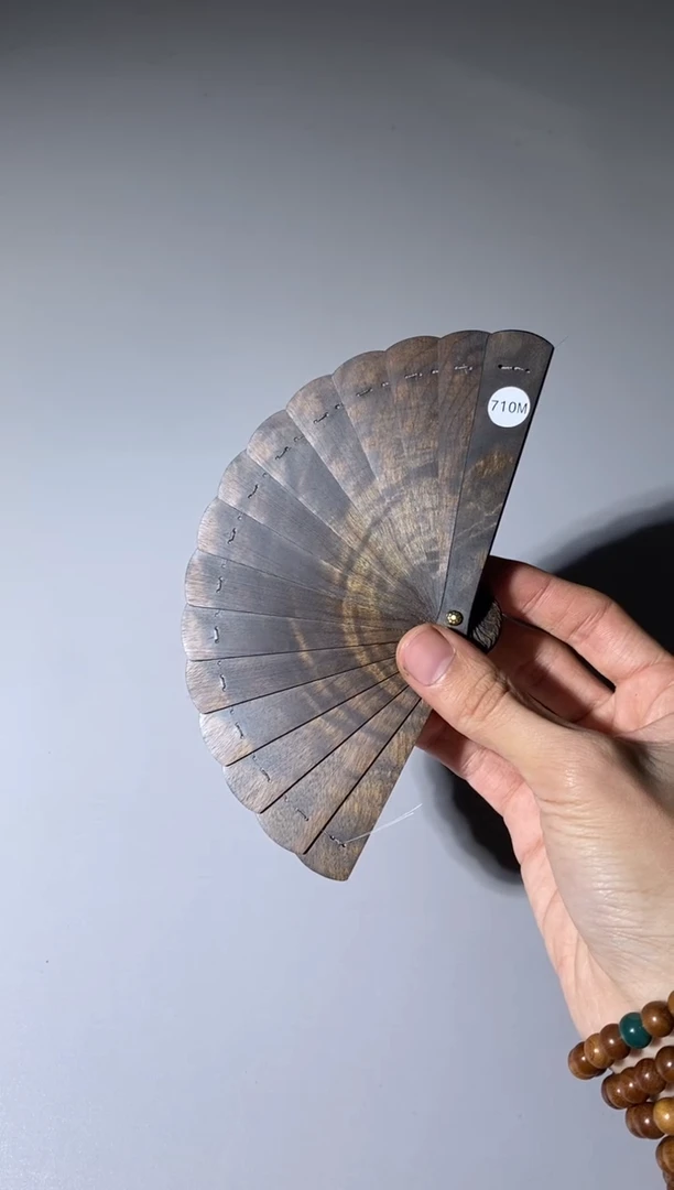 【闪购商品】金丝楠木雕710号10cm阴沉金丝楠迷你扇