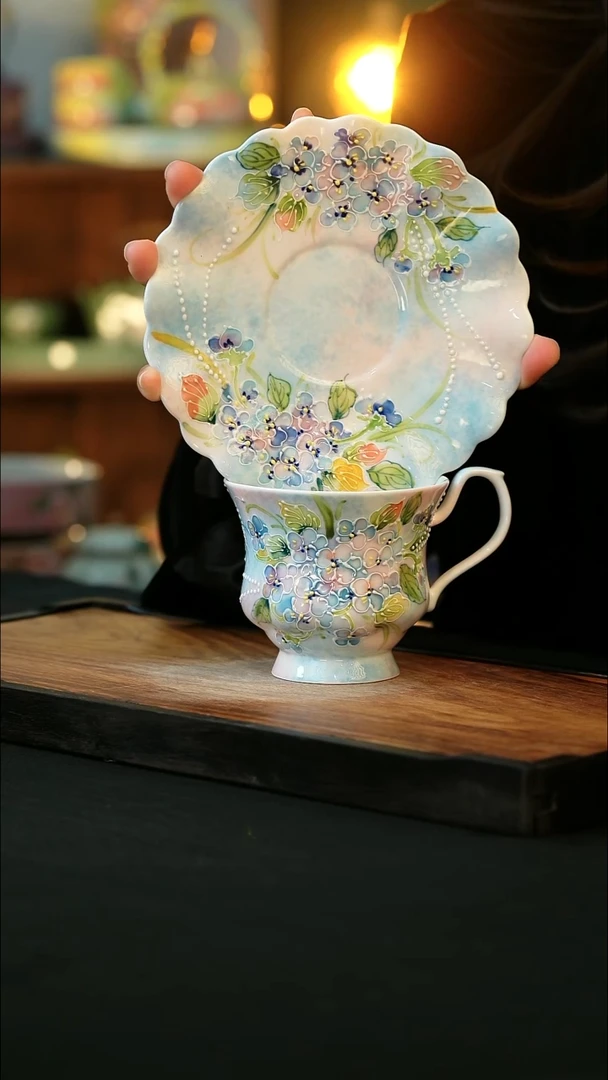 杯手绘心瓷陶瓷浮力