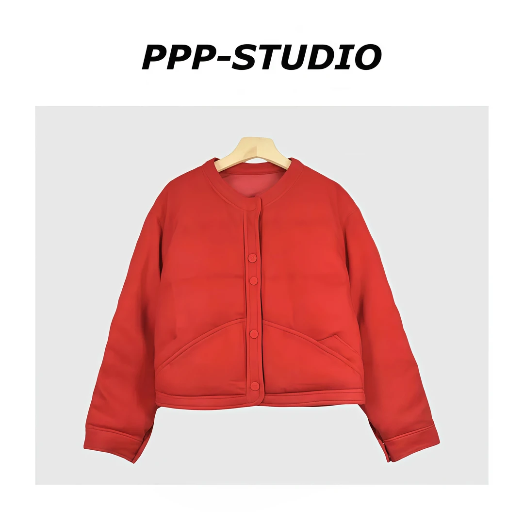 『PP-STUDIO』冬季新款时尚百搭设计款扣子90白鹅绒羽绒服*20253262