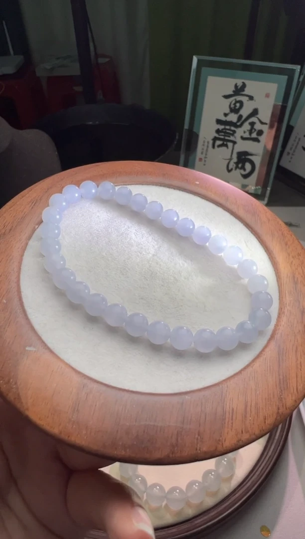 未镶嵌定制翡翠紫底手串