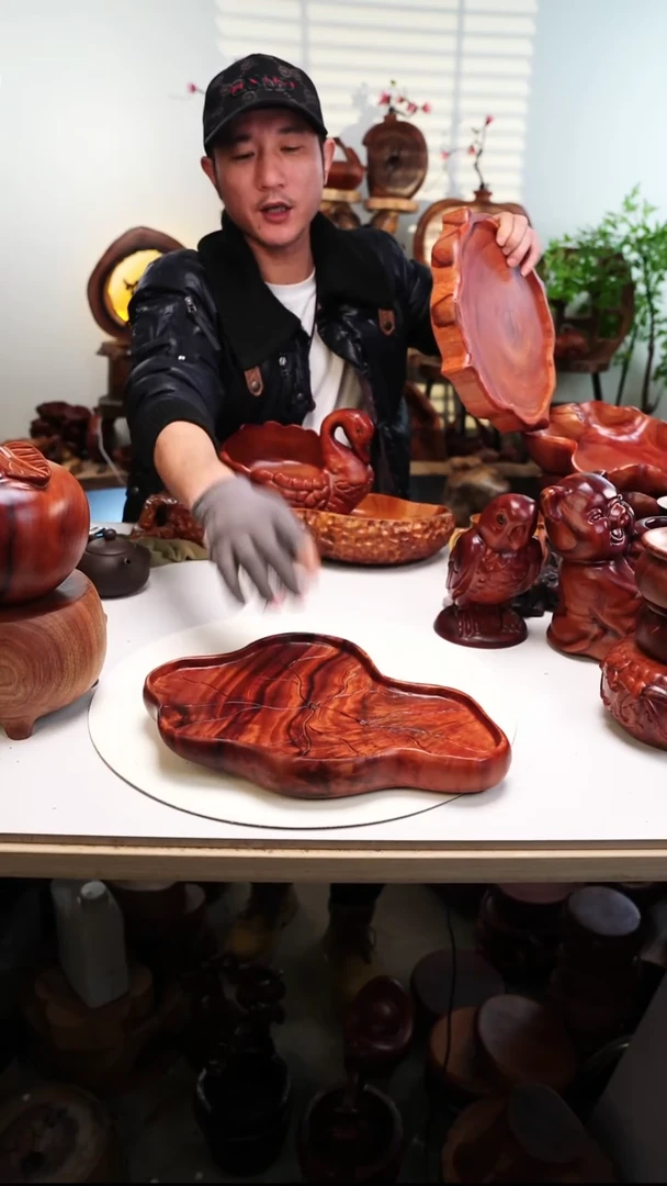 木香樟木摆件/荷叶盆