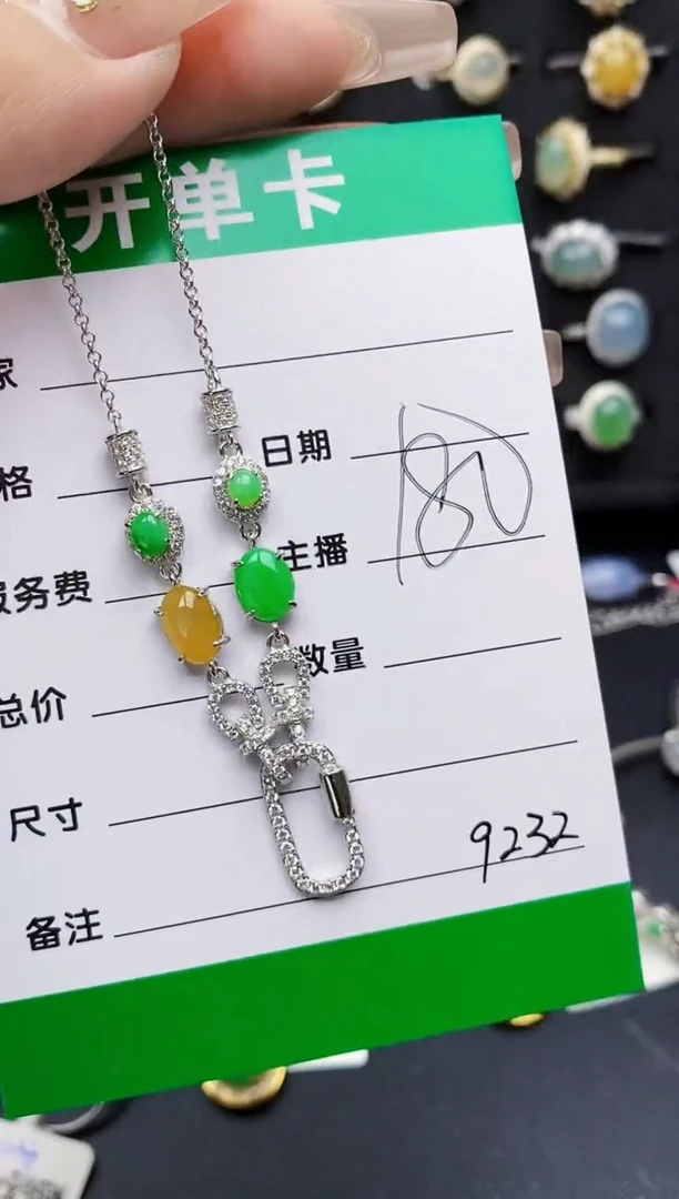 翡翠戒指银S925镶嵌9232