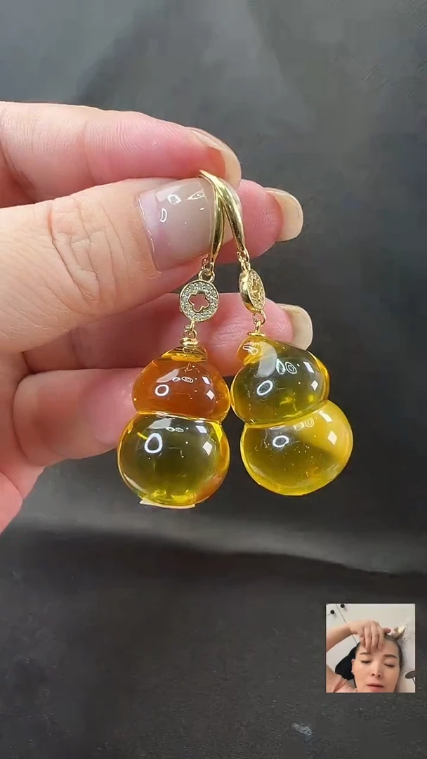 未镶嵌颈饰琥珀耳环