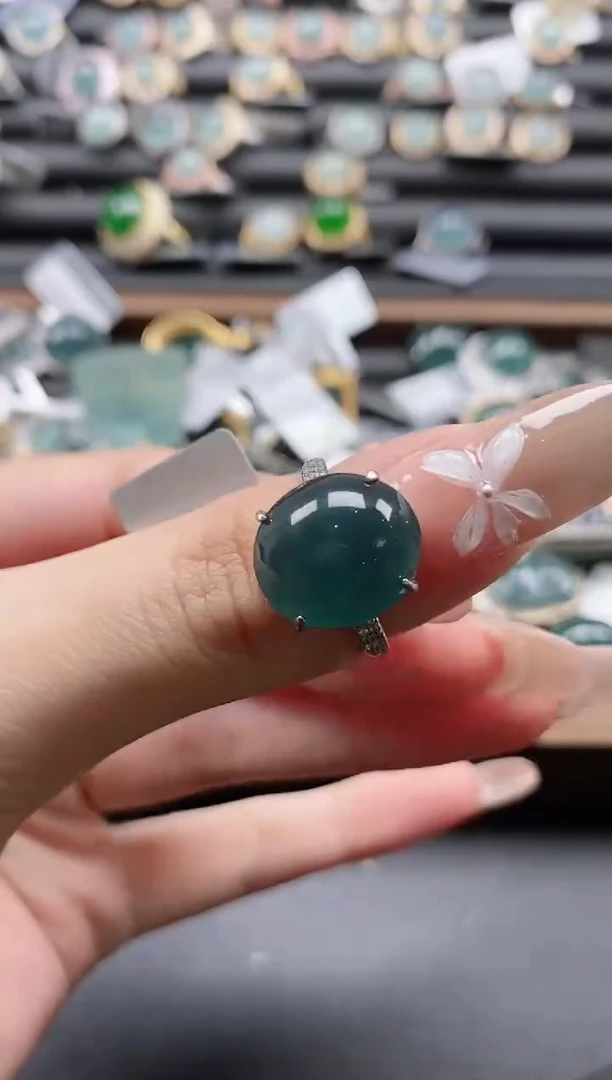 【闪购商品】翡翠戒指银S925镶嵌51511
