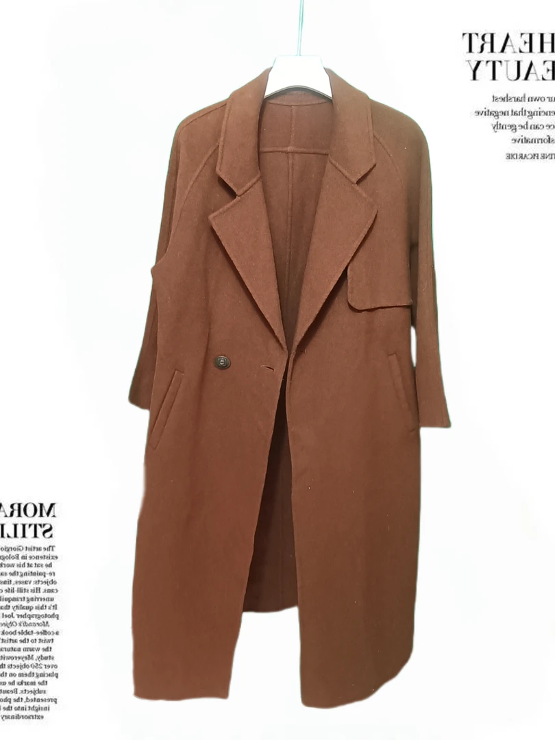 425轻奢100%纯羊毛大衣商场女装撤柜新款高端正品