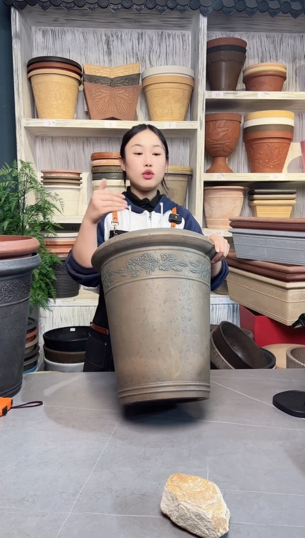 38*43/UK38古铜色浮雕高花盆外贸尾单