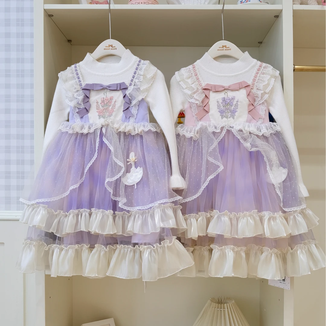 茉莉岛•25秋~花朵毛衣洛丽塔8579紫色 10-7