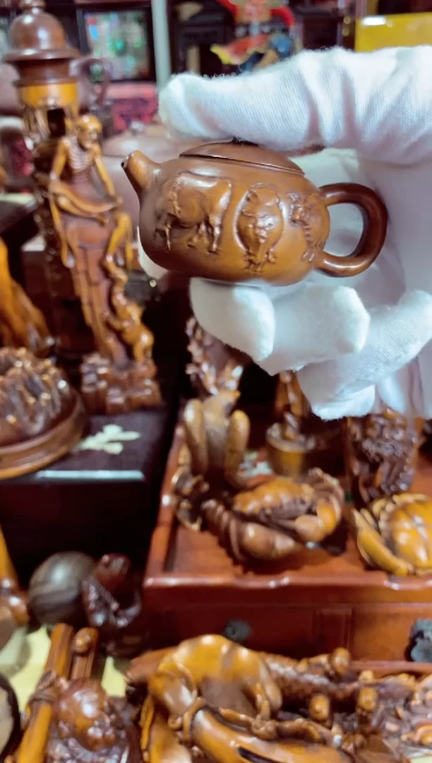 木小叶黄杨小件五牛壶