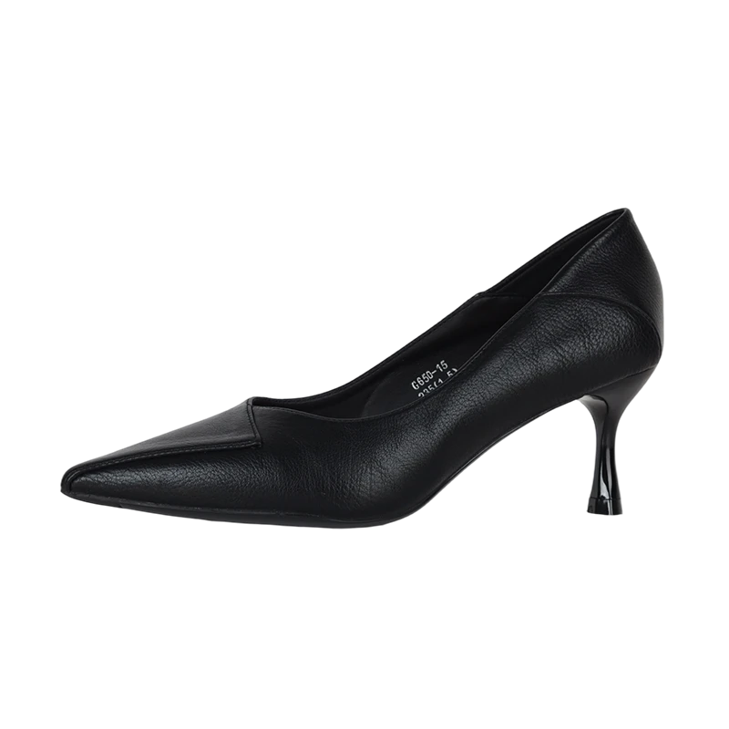 通勤拼接民族风透气细跟高跟鞋法式时尚性感尖头