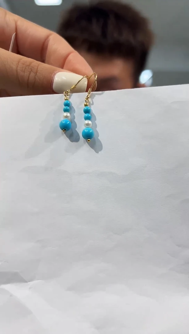 【闪购商品】绿松石耳环银S925镶嵌发货一件