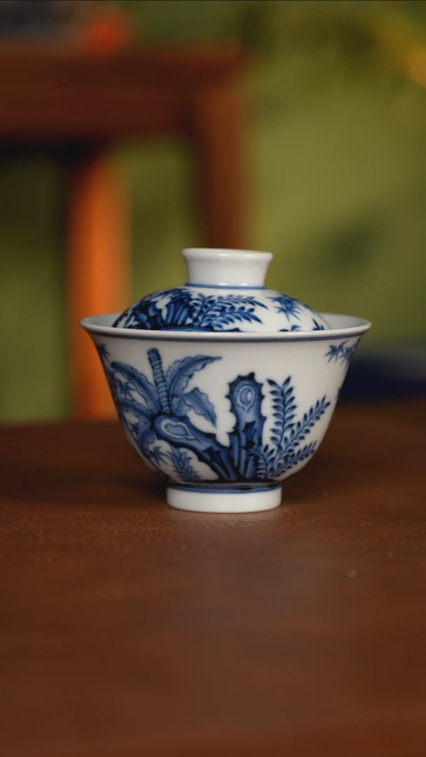 【闪购商品】杯璟然堂 竹石纹盖碗