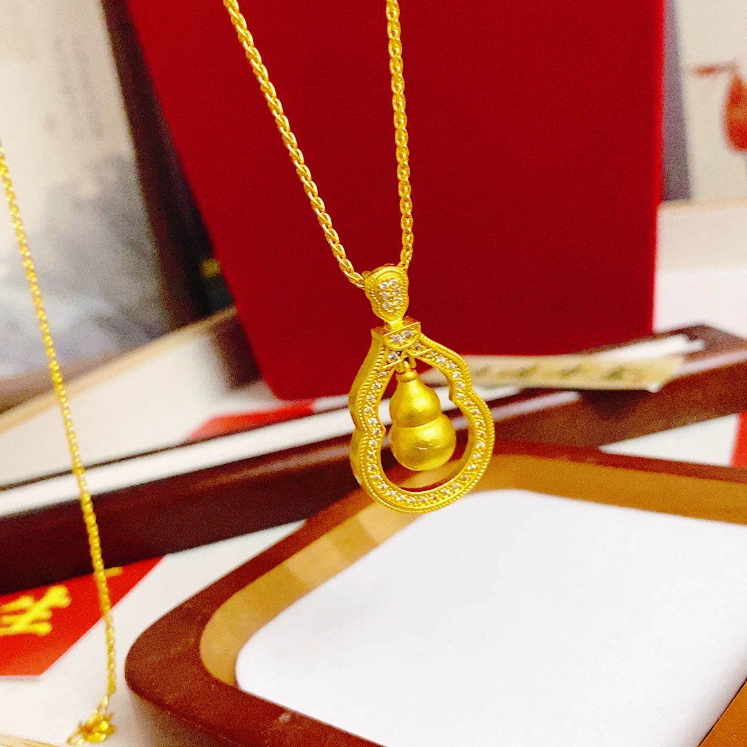 时尚百搭点钻葫芦肖邦链吊坠