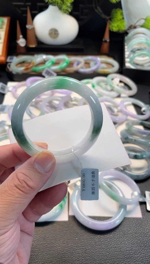 未镶嵌手镯翡翠81号 54正圈