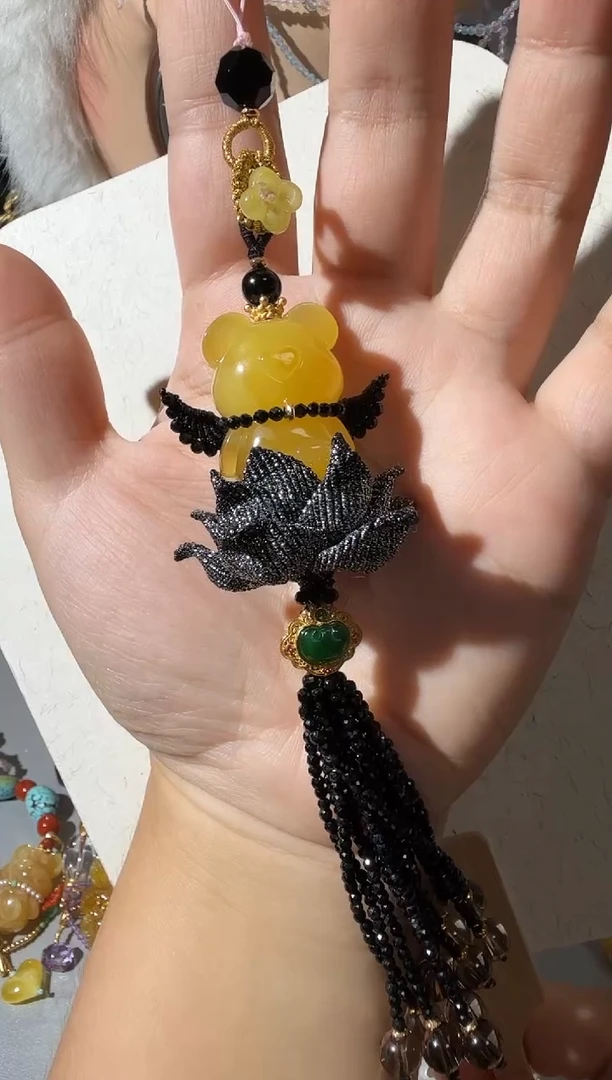 未镶嵌吊坠(不含链)蜜蜡蜜蜡小熊吊坠手机挂车挂