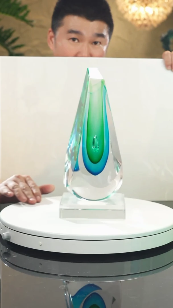 【闪购商品】瓷片设计款蓝绿切面摆件