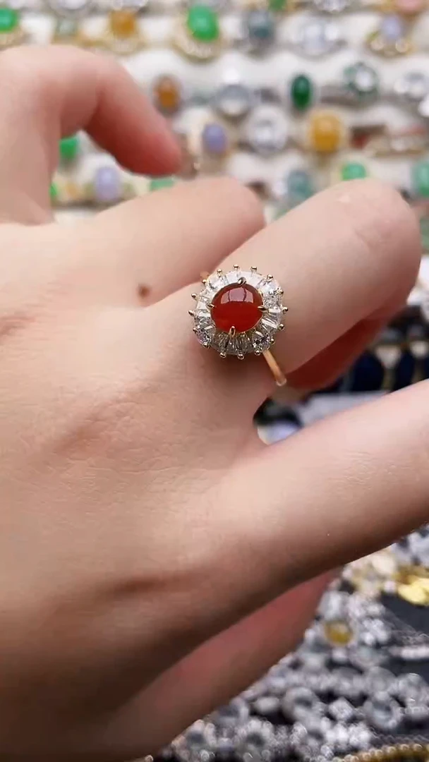 银S925镶嵌戒指翡翠50