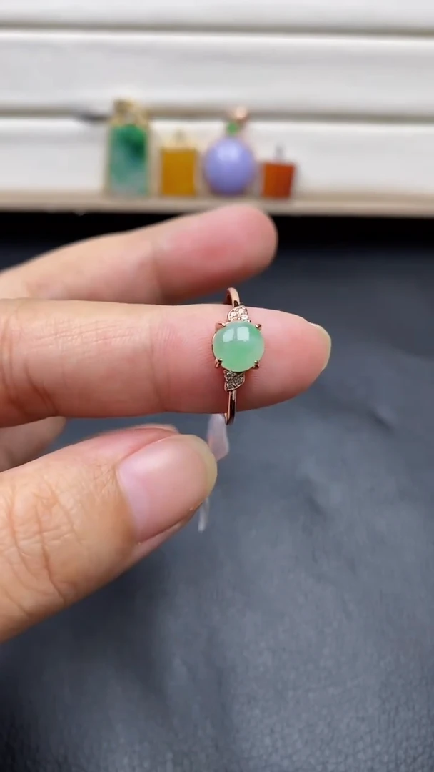 银S925镶嵌戒指翡翠11