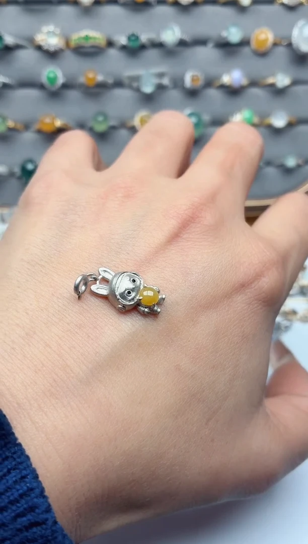 吊坠(不含链)银S925镶嵌翡翠.