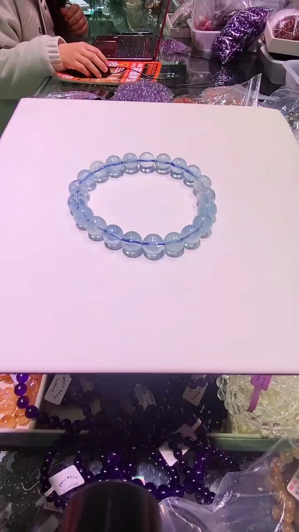 【闪购商品】海蓝宝石手链未镶嵌海蓝宝高品质手串9+半成品拍三条