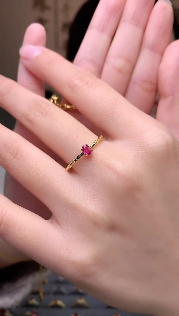 【闪购商品】红宝石戒指银S925镶嵌戒指