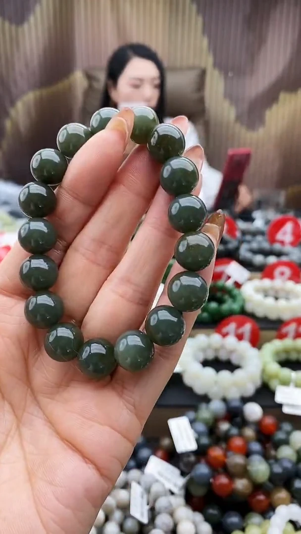 未镶嵌手串和田玉且末蓝飘糖12