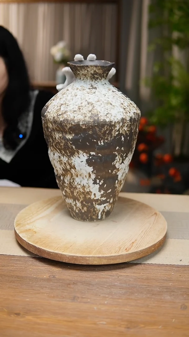 【闪购商品】陶瓷 花器诧寂黑高脚