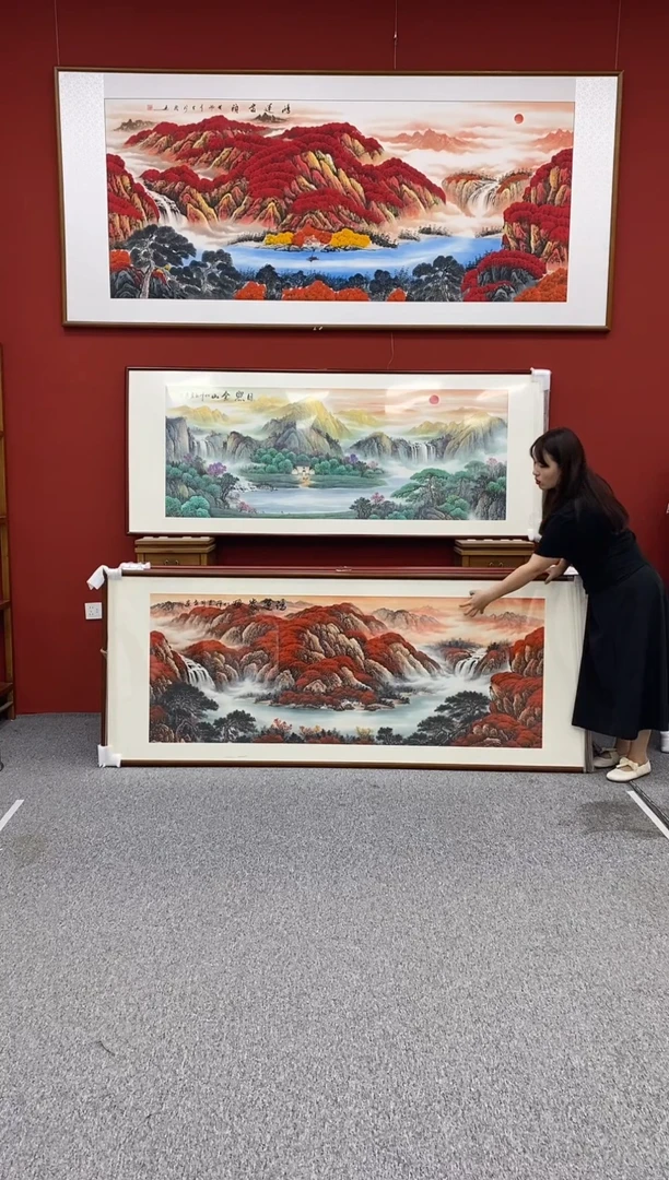 国画手绘219*88鸿运当头