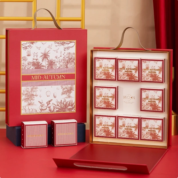 高档硬盒中秋月饼月饼礼盒包装盒6/8粒包装盒月饼月饼礼盒空盒子